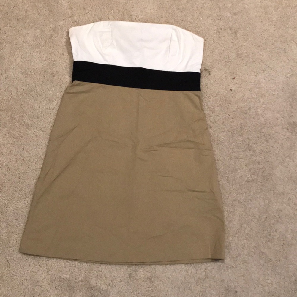 Theory color block strapless dress